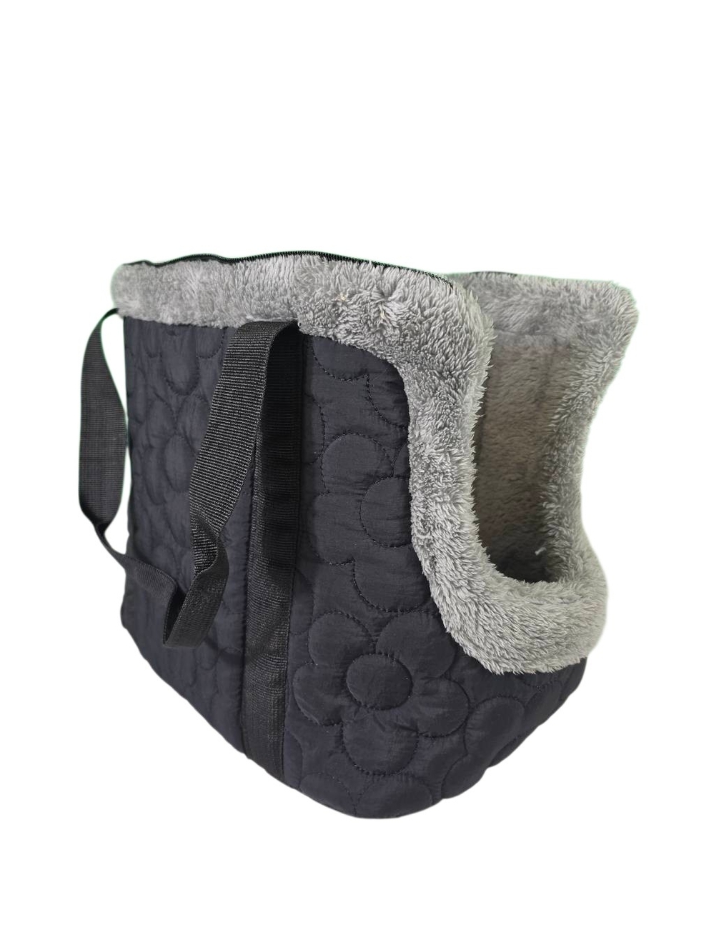 Plush Lined Black Pet Carrier Tote